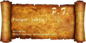 Perger Tekla névjegykártya